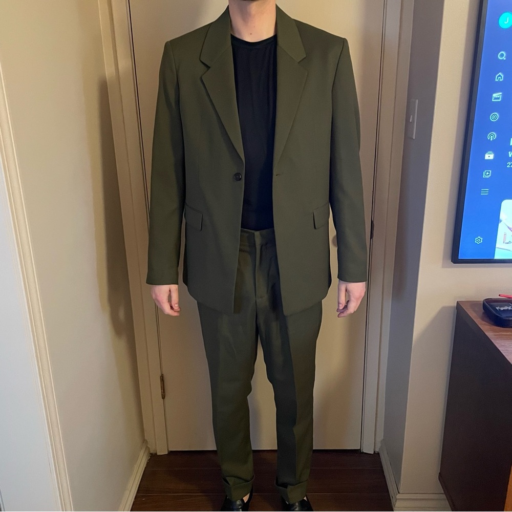 Zara Khaki Green Suit